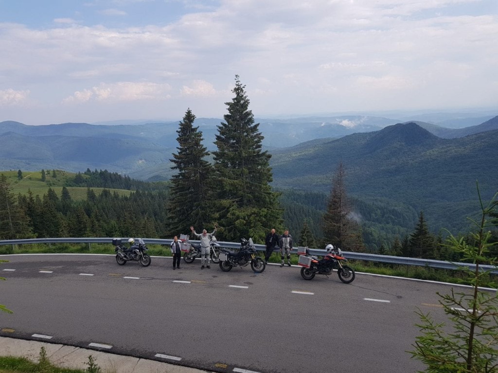 bikers on Transbucegi Mountain Road